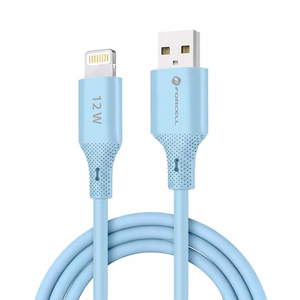 USB A - Lightning Forcell F-Energy 2,4A 12W Silicone kaapeli 1 m C343 sininen