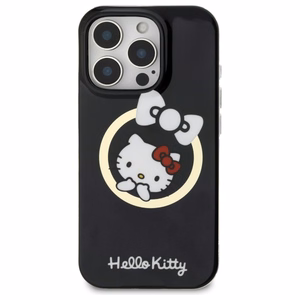 Hello Kitty IML Fun Bow Magsafe iPhone 16 Pro Max:lle Suojakuori - Musta