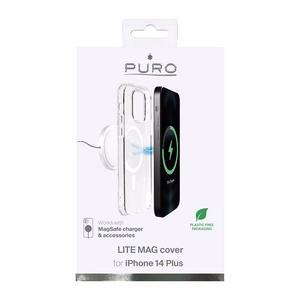 Puro suojakuori laitteelle Apple iPhone 14 Plus, MagSafe-yhteensopiva, läpinäkyvä