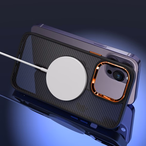 Tel Protect Magnetic Carbon Case for Iphone 13 Pro Black-orange
