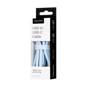 Kruger&Matz Basic USB–USB-C-silikonikaapeli, 1 m, sininen