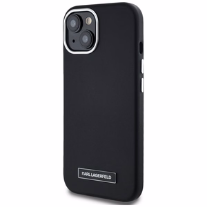 Karl Lagerfeld FW Metal Plate MagSafe Suojakuori iPhone 15:lle - musta