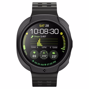 Spigen Liquid Air Suojakuori Samsung Galaxy Watch 8 44mm:lle - Matta Musta