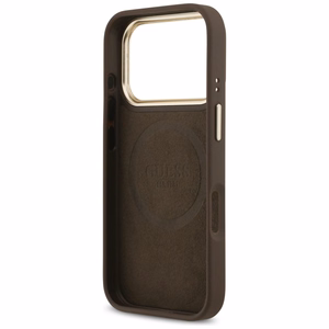 Guess 4G Logo Plate MagSafe suojakuori iPhone 17 Pro - ruskea