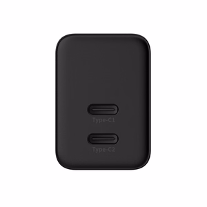 Crong Ultra Compact GaN -seinälaturi, 2 × USB-C, 35 W, PD 3.0, PPS, musta