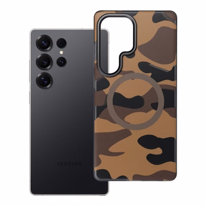Suojakuori Samsung S25 ULTRA:lle Forcell F-Protect Levels Dual Layer 4D MagSafe-yhteensopiva Military Drop-Test desert camo
