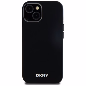 DKNY Liquid Silikoninen Small Metal Logo MagSafe Suojakuori iPhone 14/15/13:lle - musta