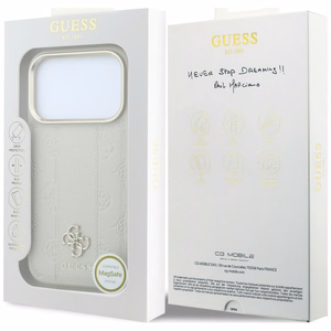 Guess Peony 4G Small Logo MagSafe-suojakuori iPhone 17 Pro Max / 18 Pro Max -malleille, beige