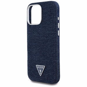 Guess Denim Triangle Logo MagSafe Suojakuori iPhone 16 Pro:lle - sininen