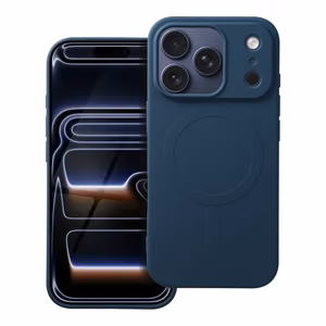 Silikoninen Mag Cover iPhone 17 PRO:lle MagSafe-yhteensopiva (iso reikä) sininen