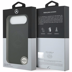 Mercedes Leather Vintage Logo MagSafe Case for iPhone Air - Black