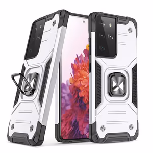 Wozinsky Ring Armor kova hybridi tapauksessa kansi + magneettinen haltija Samsung Galaxy S22 Ultra hopea hopea