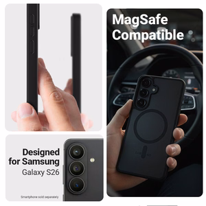 Crong Hybrid Matte Magnetic MagSafe suojakuori Samsung Galaxy S26 -laitteelle, harmaa