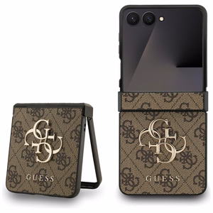GUESS Suojakuori SAMSUNG Z Flip7 GUHCZF74GMGBR (PU Leather 4G Metal Logo) ruskea