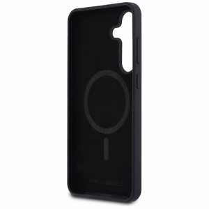 Karl Lagerfeld Silikoninen Karl & Choupette Heads MagSafe Suojakuori Samsung Galaxy S25 FE:lle - Musta