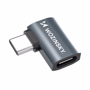 Wozinsky USB-C - USB-C 40Gb/s 240W 8K OTG Kulmasovittimen - Harmaa