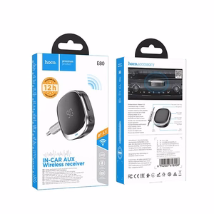 Hoco Bluetooth AUX-sovitin Jack 3,5mm Näytöllä E80 Musta