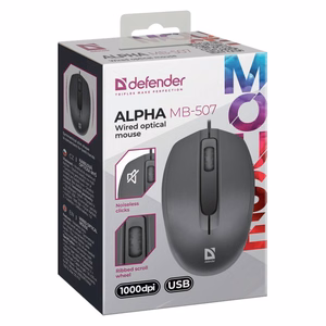 HIIRI Defender ALPHA MB-507 OPTINEN 1000dpi 3P MUSTA HILJAINEN NAPSAUTUS