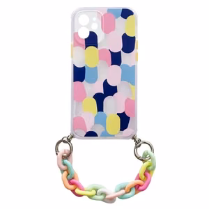 Väri Chain Case geeli joustava elastinen kotelo kansi ketju riipus Samsung Galaxy S20 FE 5G monivärinen (1)