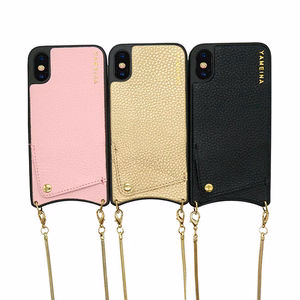 Simply nahkainen laukkusuojakuori iPhone XS Max:lle - kultainen