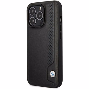 BMW BMHCP14L22RBDK Suojakuori iPhone 14 Pro 6.1" musta/musta kovakuori Nahkainen Blue Dots