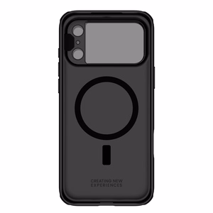 Nillkin CamShield Prop -magneettisuojakuori iPhone 17 Pro Max / iPhone 18 Pro Max -puhelimelle, musta, läpinäkyvällä linssinsuojuksella varustettu versio