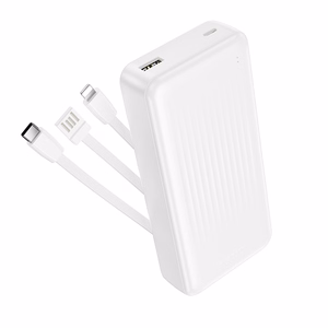 Borofone Power Bank 20000mAh BJ79A Clever - USB -  with Type C and Lightning cables white