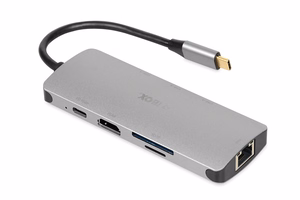 iBox IUH3RJ4K -keskitin USB Type-C 5000 Mbit/s hopea