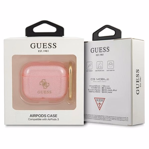 Guess GUA3UCG4GP AirPods 3:n suojus vaaleanpunainen/vaaleanpunainen Glitter Collection -mallisto