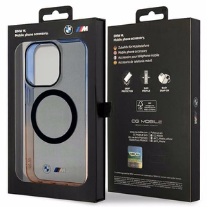 BMW BMHMP14XHTGE Suojakuori iPhone 14 Pro Max 6.7" harmaa/harmaa hardcase Gradient Bumper MagSafe