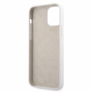 Guess GUHCP12SLSLMGWWH iPhone 12 mini 5.4" valkoinen/valkoinen kovakotelo Metal Logo Script