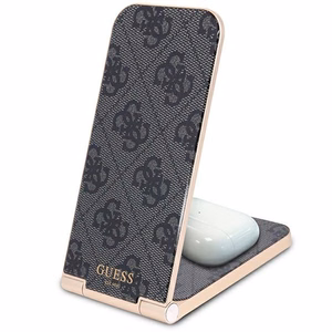 Guess 4G Pattern MagSafe foldable 2in1 15W inductive charger - black