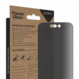 PanzerGlass Ultra-Wide Fit antibakteerinen yksityisyyspanssarilasi asennusapuvälineellä iPhone 14 Pro