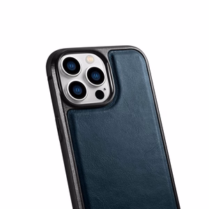 iCarer Nahka öljy vaha tapauksessa iPhone 14 Pro Max nahkakotelo sininen (WMI14220720-BU)
