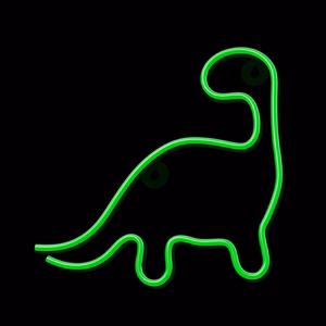 Neon LED valo DINOSAUR vihreä NNE01 Neolia