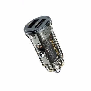 WEKOME WP-C40 Vanguard Series car charger, 2 × USB-A, 15 W, black and clear