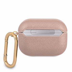 Guess GUAPSASMP AirPods Pro -suojus vaaleanpunainen/vaaleanpunainen Saffiano Script Metal Collection -mallisto