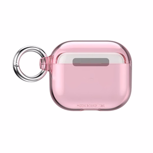 Speck Presidio Clear case for Apple AirPods 3, with Microban antimicrobial protection, Icy Pink