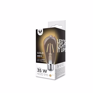 LED-polttimo hehkulanka E27 ST64 4W 230V 2200K 400lm COG kultainen Forever Light