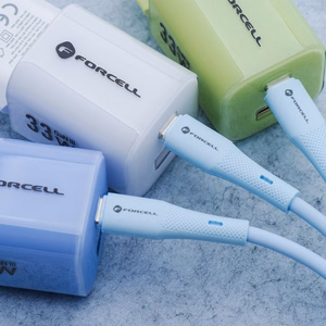 Kaapeli USB C - Lightning Forcell F-Energy PD 3A 27W Silikoninen 1m C346 sininen