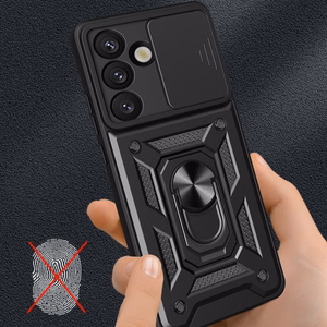 Hybrid Armor Camshield Suojakuori Samsung Galaxy S26 Plusalle - musta