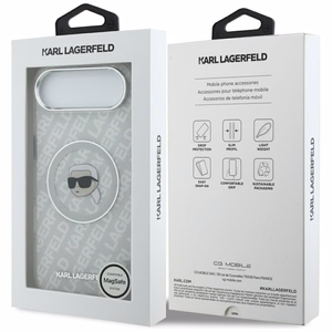 Karl Lagerfeld IML Karl Head Logo MagSafe Suojakuori iPhone Air:lle - Harmaa
