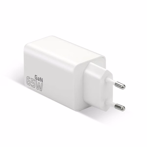 GaN laturi 1 x USB, 2 x USB-C Quick Charge 4+ 65W valkoinen
