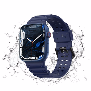 Triple Protection Hihna Apple Watch 38 / 40 / 41 mm ranneke - laivastonsininen
