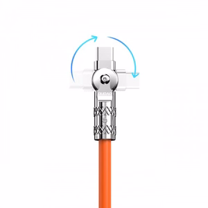 Dudao L24AL USB-A - Lightning kulmittainen Kaapeli 180 asteen kierrolla 30W 1m - oranssi