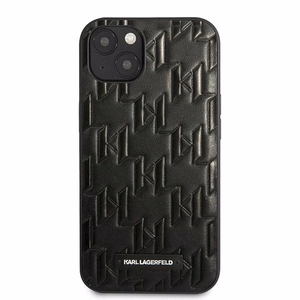 Karl Lagerfeld KLHCP13SMNMP1K iPhone 13 mini 5,4 "kovakotelo musta / musta Monogrammi plaketti