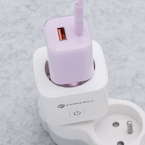 FORCELL F-ENERGY EU02 Älypistoke 230V WiFi-tuella, ajastimella ja Tuya/Amazon Alexa -tuella - valkoinen