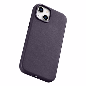 iCarer Kotelo Nahkakotelo Kotelo iPhone 14 Plus tumman violetti (MagSafe-yhteensopiva)