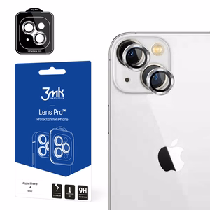 Kameralasi iPhone 14 9H 3mk objektiivin suojaus Pro-sarjan objektiiville - hopea