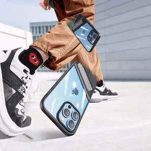Ugreen Fusion Kickstand Suojakuori iPhone 13 Pro:lle - kova suoja geelireunuksella ja jalustalla, musta (90153)